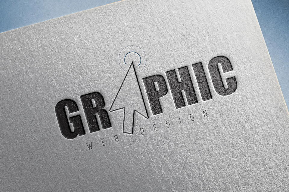 logo mockup embossed onto paper