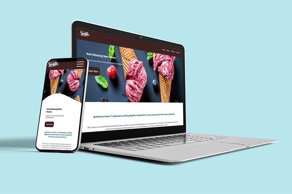 website mockup on a computer and phone